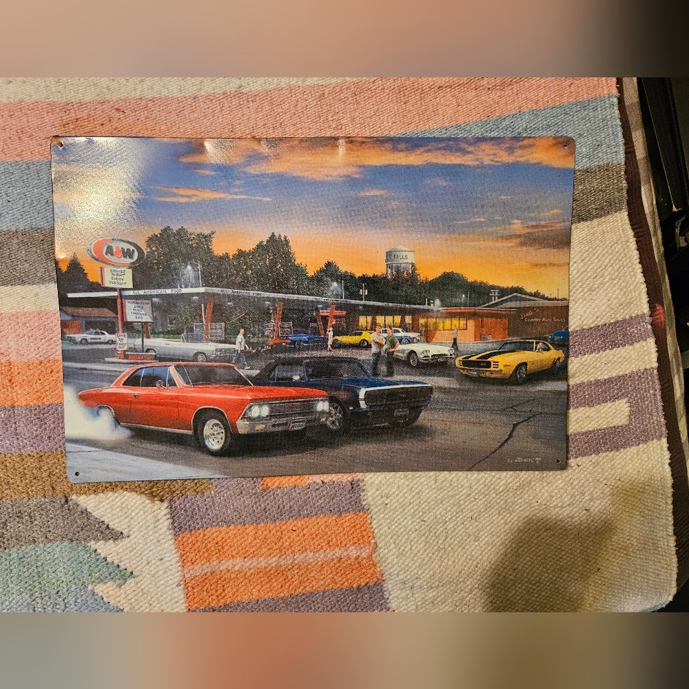 CRUISE NIGHT AT THE A&W TIN SIGN